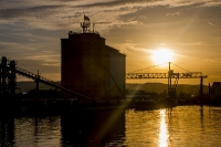 Sunset Hafen Krems